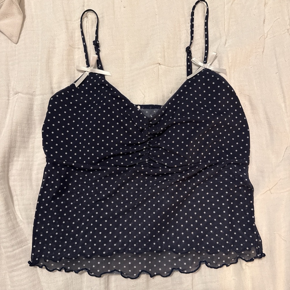 Polka Dot Spaghetti Strap Top